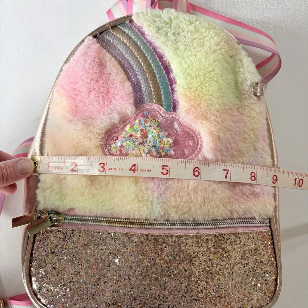 Girls Unicorn Backpack Fuzzy Rainbow Glitter Mini Backpack Kids‎ School Bag